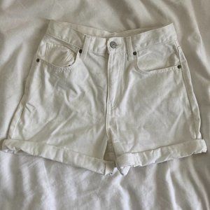 White High-Rise UNIQLO Shorts